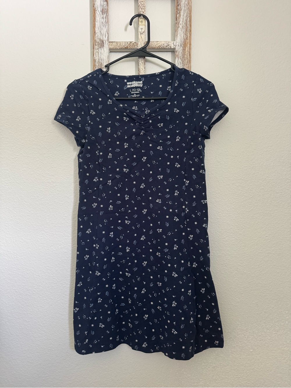 Girls' Navy Floral Casual Dress
